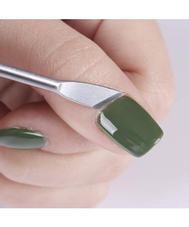 Dual-ended Stainless Steel UV Gel Cuticle Nail Remover Pusher Anti-slip Handle Nail Art Tool - Buy Online on GoSupps.com