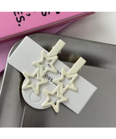 xbiez 1pair Candy Color Star Hairpin for Woman Cute Sweet Style Charm Hair Clip Aesthetics Cream Feeling Hair Accessories Pink - Buy Online on GoSupps.com