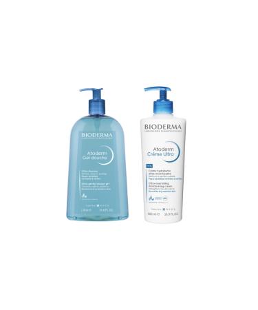 PARAVOSTRA Atoderm Shower Gel 1 Litre + Atoderm Cream 500 ml | Cleanses and Hydrates | Softens and Protects | Daily Care