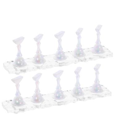 Healeved 2 Sets manicure nail tip holders ice cubes nail frame false nails display holder nail display stand nail polish press on fake nails holder display stand lace Refer to