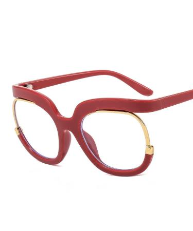 PARWANA Blue Light Blocking Round Reading Glasses Eyewear Computer Readers Anti Glare Oversized Flat Light Mirror +200 C5