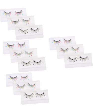 FOMIYES 12 Pairs Sequin False Eyelashes Fake Lashes Flower False Eyelashes False Lashes Fake Eyelashes Pride Makeup Cosplay Lashes Color Lashes Lashes with Color Sequins Lashes Lashs Heart - Buy Online on GoSupps.com