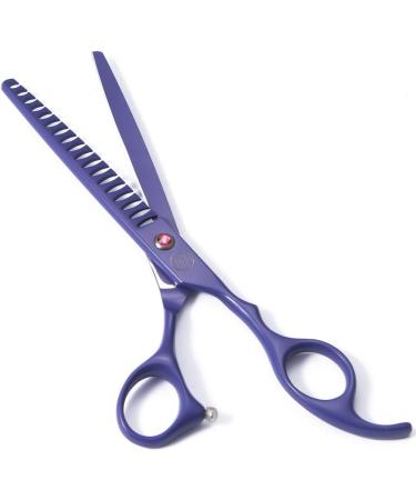 MOONTAY Fellscher Dogs Chancer Professional Dog Care Shear Set - Curved Straight Chunker Thinning Scissors in Purple Violet for Pet Grooming - Buy Online on GoSupps.com