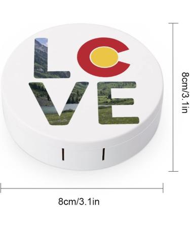 Love Colorado Round Case For Contact Lens Kit Storage Box with Mirror Printed - Buy Online on GoSupps.com