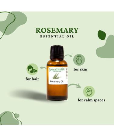 GreenHealth Rosemary Essential Oil 100% Pure 1oz (30ml) - Buy Online on GoSupps.com