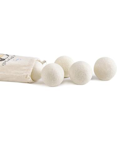 6-Pack XL Wool Dryer Balls - Natural Fabric Softener Handmade from New Zealand Organic Wool - Reduce Wrinkles & Drying Time - Reusable Laundry Balls by WANTELL (White XL) - Buy Online on GoSupps.com