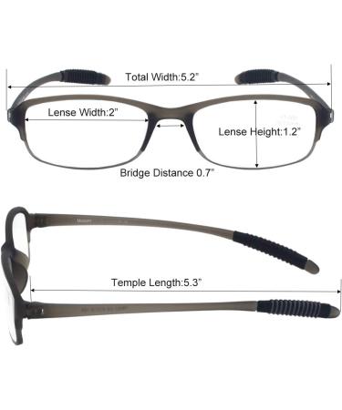 Buy Computer Blue Light Blocking Reading Glasses - Flexible Lightweight UV Protection - Anti Eyestrain for Men & Women - 2 Black & 2 Gray 2.0x - Buy Online on GoSupps.com