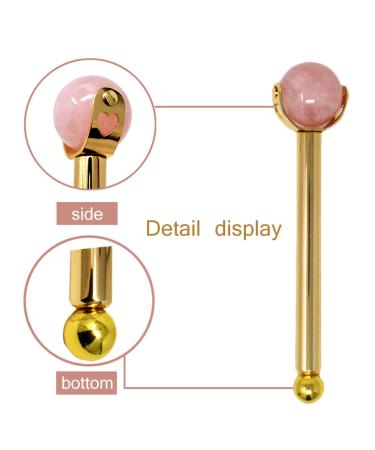 Natural Stone Facial Roller Massager - Skin Tightening & Anti-Wrinkle | Gift Box Included (Gold - Buy Online on GoSupps.com