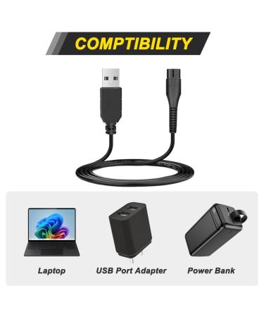 Xiatiaosann Charging Cable for Philips Norelco HQ8505 USB Power Cord S1211 S9987 BT3210 BT3230 BT5511 BT9810 BG5025 BG7030 BG7040 4pcs - Buy Online on GoSupps.com