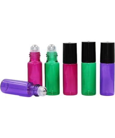 Hustar 12pcs 5ml Mini Roll on Bottles - Refillable Glass Essential Oil Bottles for Aromatherapy - Rose Red & Hot Pink - Buy Online on GoSupps.com