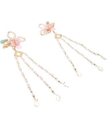 FRCOLOR 4 Pairs Comb Flower Tassel Hairpins Retro Tassel Hair Clip Lower Tassel Hair Clip Flower Hair Barrettes Chinese Girl Hair Accessories Flower Hair Clip Flower Tassel Barrettes Pearl - Buy Online on GoSupps.com
