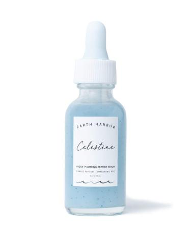 Earth Harbor | CELESTINE Hydra-Plumping Peptide Serum - Skin Elasticity & Replenishing Nutrients | Hyaluronic Acid + Seaweed Peptides | Plant-Based & Certified Vegan |1 fl oz