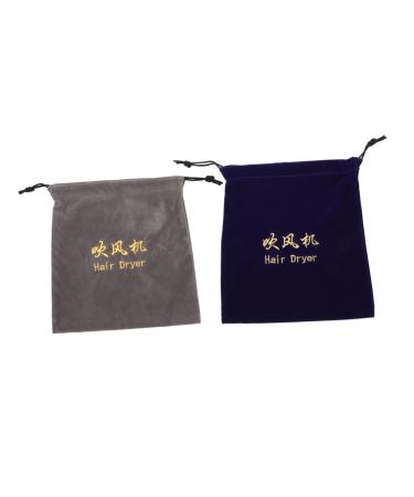 Baluue 2pcs Storage Bag Multifunctional Bag Drawstring Hair Dryer Holder Safe Hair Dryer Pouch Mini Velvet