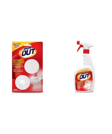 IRON OUT Super AT12N Automatic Toilet Bowl Cleaner-2.1 Ounces/2 Uses-Rust and Hard Water Stain Repellent Cleans & Spray Gel Rust Stain Remover, white