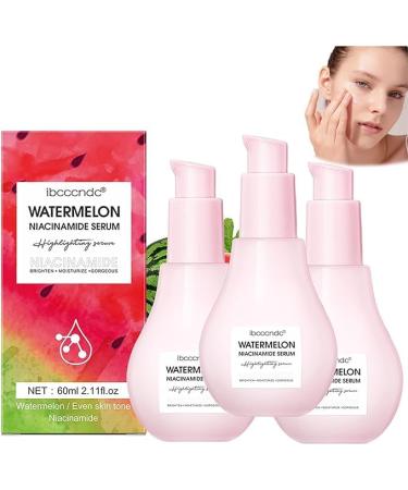(My Favorites) KYOSK Watermelon Niacinamide Serum Hydrating & Brightening with Hyaluronic Acid Glycerin and Vitamin E - Lightweight Facial Serum & Makeup Primer Liquid Highlighter 60ml/2.11fl.oz (3 Bottle)