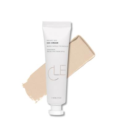 Cle Cosmetics CCC Cream Foundation  Color Control and Change Cream That's a BB and CC Cream Hybrid  Multi-purpose Beauty Primer and Facial Foundation for the Best Skin Ever  1 fl oz SPF 50 (Fair)