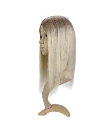 Hair Clips Hair Piece With Clips 100% Real Human Hair Crown Mono Base For Woman Blue Hair Clips (Color : 10 613 Size : 12x6cm) 12x6cm 10 613