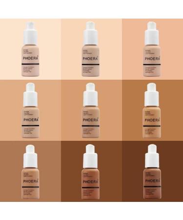Phooera Fulll Coverage Liquid foundation Matte Finish Concealer Long wear 24hrs Oil Controlling Naturally Flawless Lightweigt Feel Buildable (105 SAND) - Buy Online on GoSupps.com