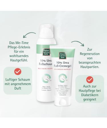  Allg uer Latschenkiefer Allg uer Foot Cream Gel 10% Urea - 48-hour intensive care for dry feet - Fragrance-free formula - Also suitable for diabetic skin care - 100 ml - Buy Online on GoSupps.com