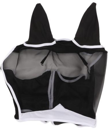 RiToEasysports Black Horse Eye Mask Stretchable Breathable & Removable Mesh Fly Mask with Ears for Ultimate Horse Protection - International Shipping Available - Buy Online on GoSupps.com