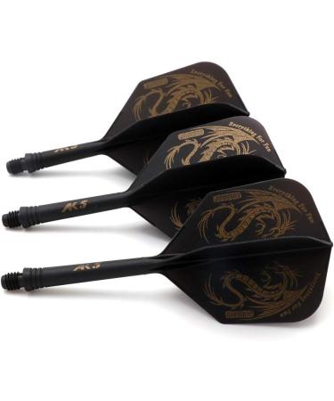 CUESOUL 3 Sets Integrated Dart Shaft and Flights - 21mm, 28mm, 33mm Shaft Lengths - Big Wing Shape - Black Dragon - Buy Online on GoSupps.com