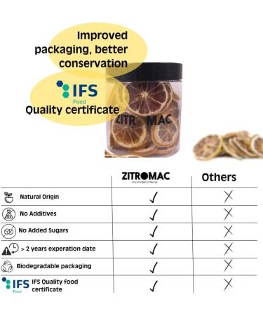 ZITROMAC Dried yellow lemon for cocktails Dry fruits without sugar for cocktails decoration confectionery Christmas Drinks Dried lemon slices natural 100 no additives just fruit Small jar 60 gr Small jar - Buy Online on GoSupps.com