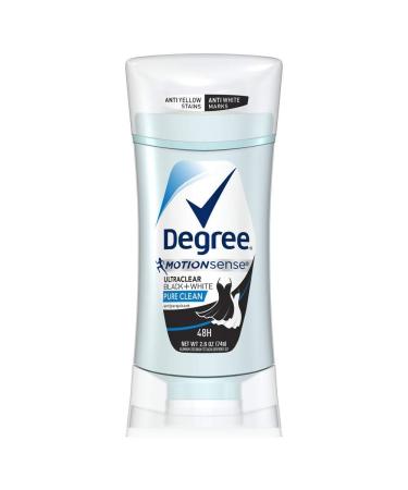 Degree UltraClear Black+White Pure Clean Antiperspirant Deodorant Stick 2.6 oz (Pack of 3)