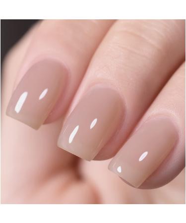 GAOY Jelly Nude Gel Nail Polish 16ml Sheer Light Brown Translucent Soak Off Gel Polish UV Light Cure for Nail Art DIY Color 1535 1535 Cappuccino