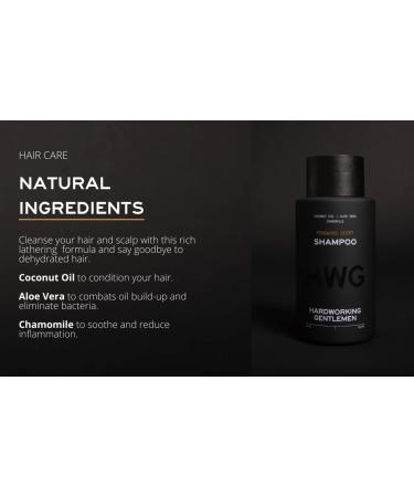 Hardworking Gentlemen Men's Shampoo with Coconut Oil, Aloe Vera, Chamomile, and Pinewood Scent - Buy Online on GoSupps.com