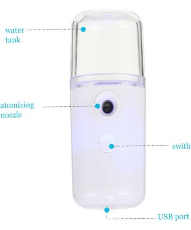 PLAFOPE 1pc Creative Nano Mist Sprayer Battery Operated Sprayer Mini Face Steamer Handheld Steamer White - Buy Online on GoSupps.com