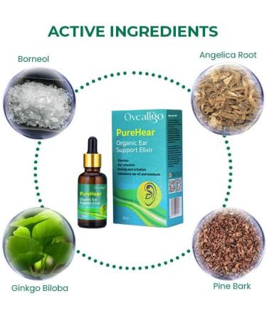 Organic Ear Support Elixir - PureHear Natural Ear Oil for Ringing Ears & Pain Relief (1pcs) - Buy Online on GoSupps.com