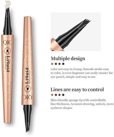 2024 New Magic Eyebrow Pencil with 4 Fork Tip 3D Microblading Eyebrow Pencil Natural Makeup Fine Stroke Magic Eyebrow Pencil Long-Lasting Natural Waterproof Eyebrow Pencil Stay on All Day Black - Buy Online on GoSupps.com