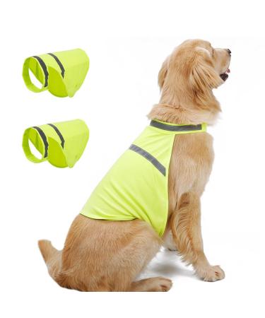 Warning vest for dogs 2 stucco reflective safety vest adjustable with Velcro fastener for more safety in the dark fluorescent yellow s