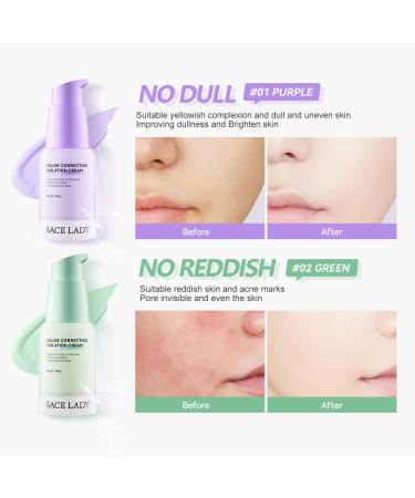 SACE LADY Color Correcting Primer | Pore Filler & Brightening Face Base | Oil Control & Redness Adjustment | International Shipping | 0.7Oz (Purple - Buy Online on GoSupps.com