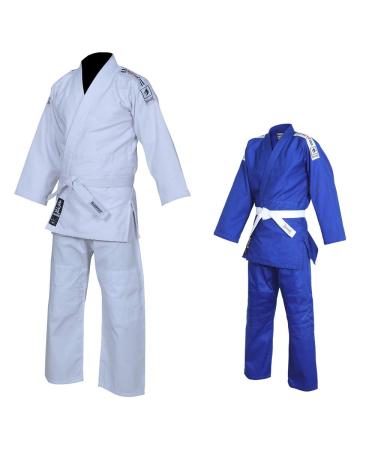 Twister Judo Gi Black Tiger Judo Uniforms Gi M/O Premium Quality Cotton Grain Cloth 450GRM, With Free Belts 5 White