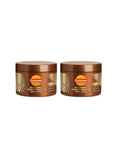 Carroten Gold Shimmer Tanning Gel | Browning Tan Accelerator | Non-Greasy Water-Resistant with Carrot & Coconut Oil | Vitamin A & E For Moisture & Hydration | 5 Fl Oz (Pack of 2) Shimmer 2PK