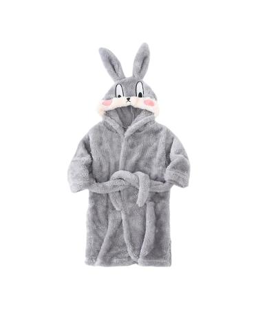 Miyanuby Baby Boys Girls Bathrobe Soft Flannel Langarm Animal Hoodie Morning Mantle Night Lashing Homewear For Children Baby Boys Gift 5-6 Years #3 Rabbits