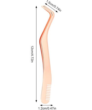 Eyelash Extension Tweezers | Stainless Steel Eyelash Appliant Tool with Comb - Pekmar Ros gold - Buy Online on GoSupps.com