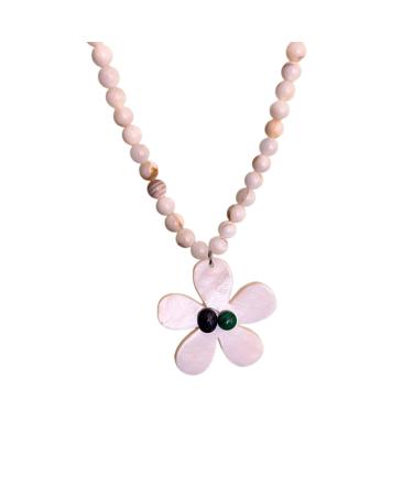 Oralgo's simple resin pearl necklace fashionable irregular flower trailer necklace collarbone chain collar statement jewelry flowers resin