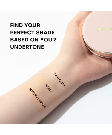 MISTINE Cushion Foundation: Medium Coverage, Satin Finish, Long-Lasting Oil-Moisture Balance Makeup - Combination Skin, 80% Beauty Serum, Refill Included - Fair - Buy Online on GoSupps.com