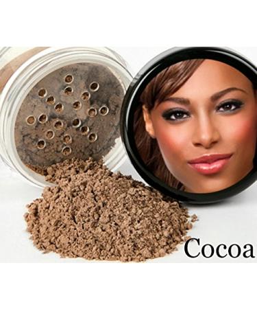2pc Cocoa Mineral Foundation & Kabuki Brush Set | Full Coverage, Long Lasting, SPF 18 | Bare Face Cosmetics for All Skin Types - Buy Online on GoSupps.com