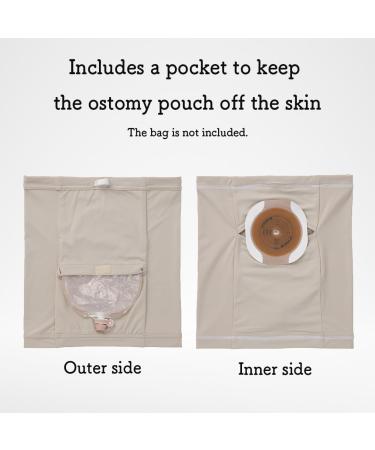 Deodorizing Stomach Support Wrap with Ostomy Pouch Pocket - Beige Size 46 | Comfort & Care for Ostomy Patients - Buy Online on GoSupps.com