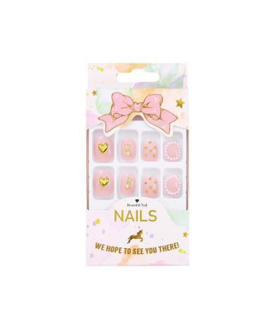 Sethexy Short Oval Pink False Fingernails - Glossy Pearl & Gold Acrylic Nail Tips with Glue 24pcs Press-On Nails for Women & Girls - Buy Online on GoSupps.com