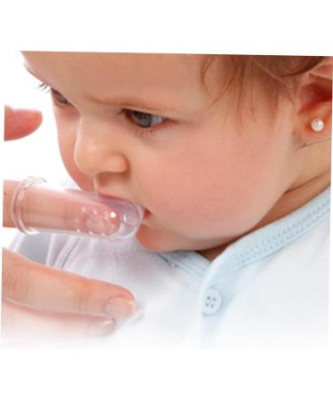 Homsfou Silicone Finger Brush for Babies - 10-Sentence Toothbrush for Newborns Travel-Friendly Ideal for Milk Teeth & Pet Accessories - Buy Online on GoSupps.com