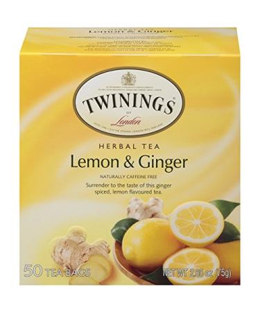 Twinings Herbal Tea Lemon & Ginger Caffeine Free 25 Tea Bags 1.32 oz (37.5 g)