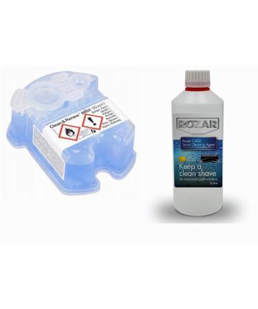Braun Clean and Renew Cartridge + Shaver Cleaner Fluid Refill Bottle for 3 Refills Equivalent to 4 Cartridges 500ml Improved Formula with 25% More Isopropyl Alcohol