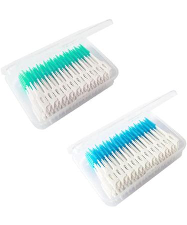 CUTICATE Lot 160 Silicone Dental Floss Interdental Brush Toothpick Cleaner - Green 8.5 cm | Essential Oral Care Tool for Effective Gum Health - Buy Online on GoSupps.com