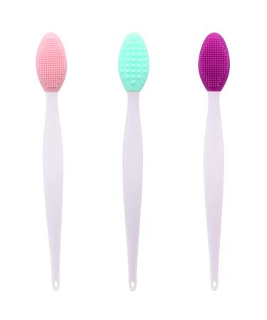 Lip Brush Tool,Double-Sided Silicone Exfoliating Lip Brush (3PCS)