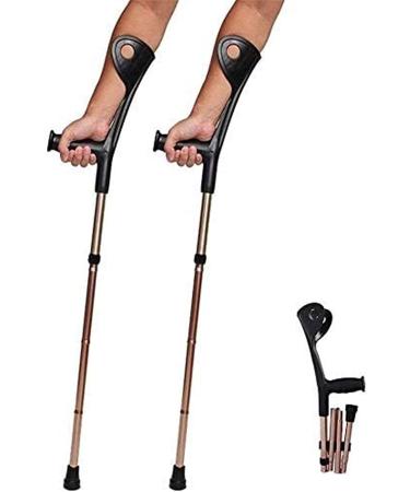 Forearm Crutches Adjustable Walking sticks Foldable elbow crutch aluminum alloy four folds elbow forearm crutch elbow folding crutches aluminum assistance ultralight height adjustable with comfortable