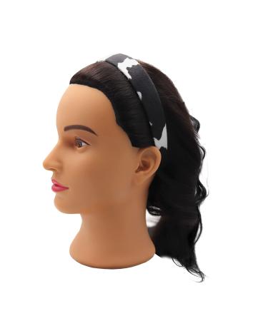 Kathaya Cow Print Headbands - Wide Non-Slip Fashion Hair Bands for Women & Teens - Cowhide Hair Accessories in White Black - Buy Online on GoSupps.com